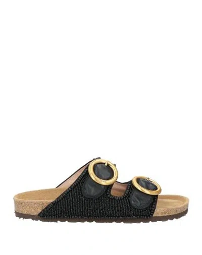 Maliparmi Malìparmi Woman Sandals Black Size 8 Textile Fibers