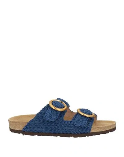 Maliparmi Malìparmi Woman Sandals Blue Size 10 Textile Fibers