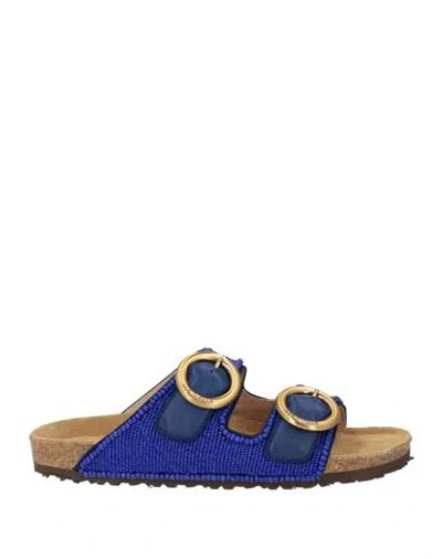 Maliparmi Malìparmi Woman Sandals Blue Size 11 Leather In Black