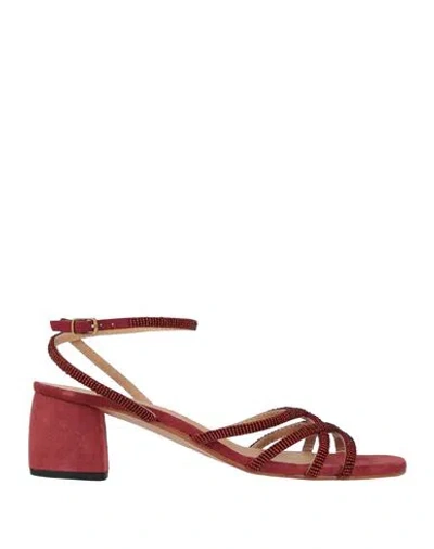 Maliparmi Malìparmi Woman Sandals Brick Size 9 Leather In Red