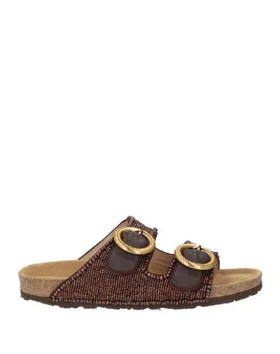 Maliparmi Malìparmi Woman Sandals Bronze Size 10 Textile Fibers In Brown