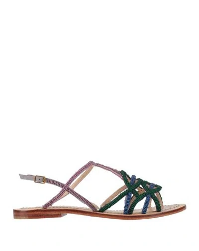 Maliparmi Malìparmi Woman Sandals Dark Green Size 8 Textile Fibers