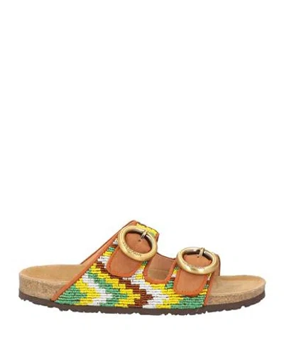 Maliparmi Malìparmi Woman Sandals Green Size 7 Leather In Brown