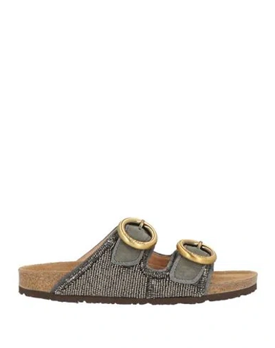 Maliparmi Malìparmi Woman Sandals Grey Size 10 Leather In Gray