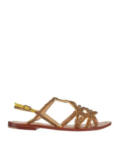 Maliparmi Malìparmi Woman Sandals Marigold Size 7 Textile Fibers In Gold