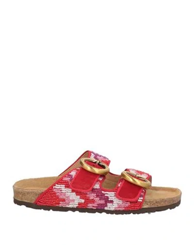 Maliparmi Malìparmi Woman Sandals Red Size 7 Leather