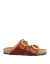 Maliparmi Malìparmi Woman Sandals Rust Size 7 Textile Fibers In Red
