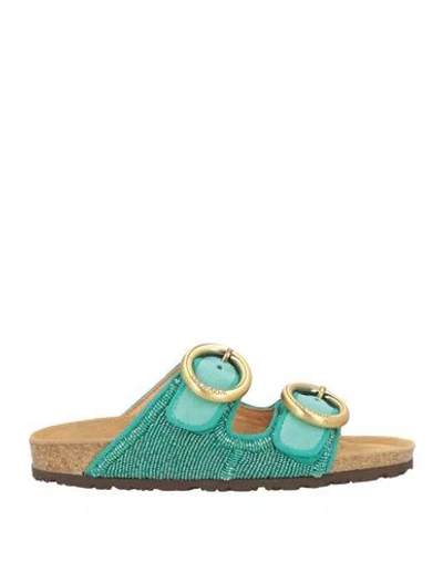 Maliparmi Malìparmi Woman Sandals Turquoise Size 7 Leather In Multi