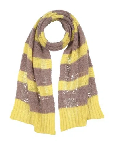 Maliparmi Malìparmi Woman Scarf Yellow Size - Mohair Wool, Polyamide, Wool