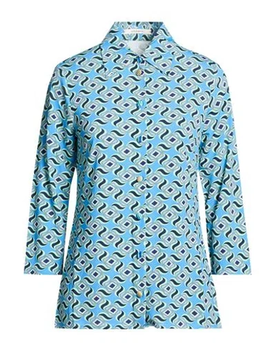Maliparmi Malìparmi Woman Shirt Azure Size 8 Viscose, Elastane In Blue