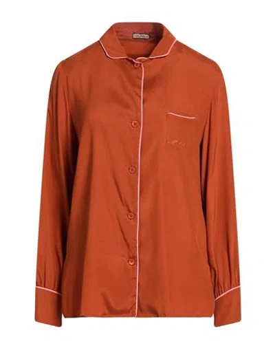 Maliparmi Malìparmi Woman Shirt Brown Size 8 Silk, Elastane In Red