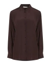 Maliparmi Malìparmi Woman Shirt Dark Brown Size 6 Acetate, Silk In Brown