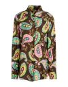 Maliparmi Malìparmi Woman Shirt Dark Brown Size 8 Silk In Multi