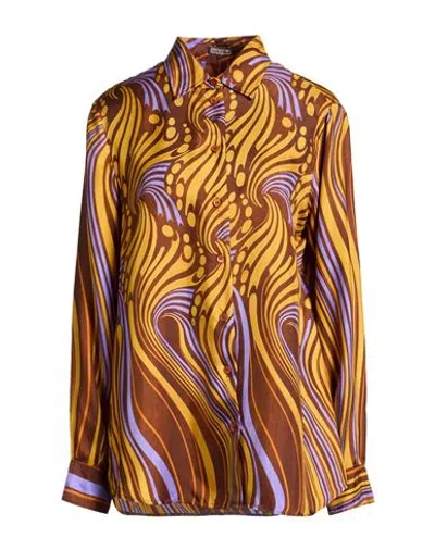 Maliparmi Malìparmi Woman Shirt Camel Size 10 Silk In Beige