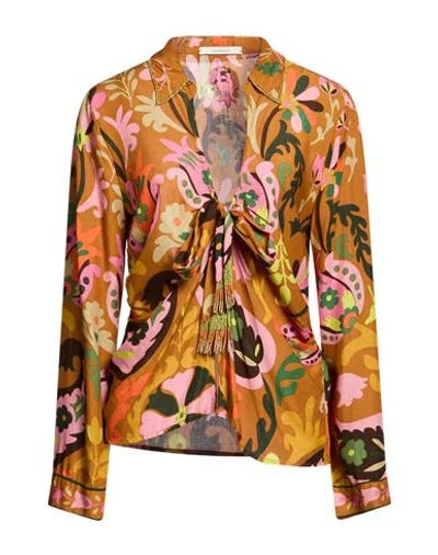 Maliparmi Malìparmi Woman Shirt Light Brown Size 10 Viscose In Multi