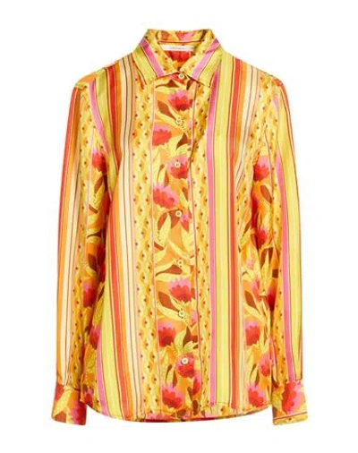 Maliparmi Malìparmi Woman Shirt Lime Green Size 10 Silk In Multi