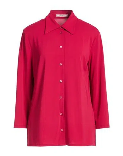 Maliparmi Malìparmi Woman Shirt Magenta Size 12 Acetate, Polyamide, Elastane In Red