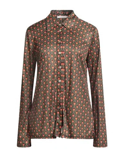 Maliparmi Malìparmi Woman Shirt Military Green Size 10 Polyester In Gold