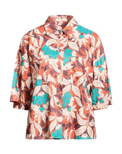 Maliparmi Malìparmi Woman Shirt Orange Size 10 Polyester In Multi