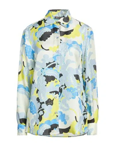 Maliparmi Malìparmi Woman Shirt Sky Blue Size 6 Silk In Multi