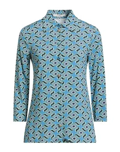 Maliparmi Malìparmi Woman Shirt Sky Blue Size 8 Viscose, Elastane