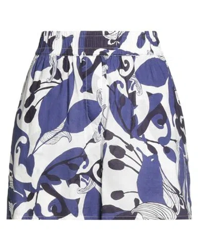 Maliparmi Malìparmi Woman Shorts & Bermuda Shorts Blue Size 6 Cotton In Multi