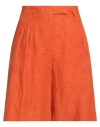 Maliparmi Malìparmi Woman Shorts & Bermuda Shorts Orange Size 4 Linen In Orange