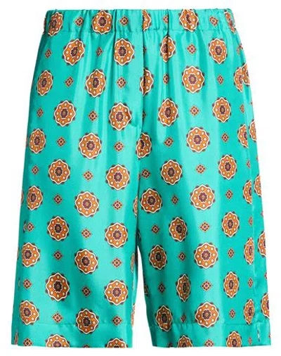 Maliparmi Malìparmi Woman Shorts & Bermuda Shorts Turquoise Size 8 Silk In Blue