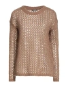 Maliparmi Malìparmi Woman Sweater Camel Size L/xl Acrylic, Polyamide, Mohair Wool In Brown