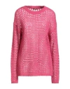 Maliparmi Malìparmi Woman Sweater Fuchsia Size L Acrylic, Polyamide, Mohair Wool In Pink