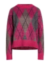 Maliparmi Malìparmi Woman Sweater Fuchsia Size S Acrylic, Polyamide, Mohair Wool In Pink