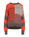 Maliparmi Malìparmi Woman Sweater Orange Size M Acrylic, Polyamide, Mohair Wool In Multi