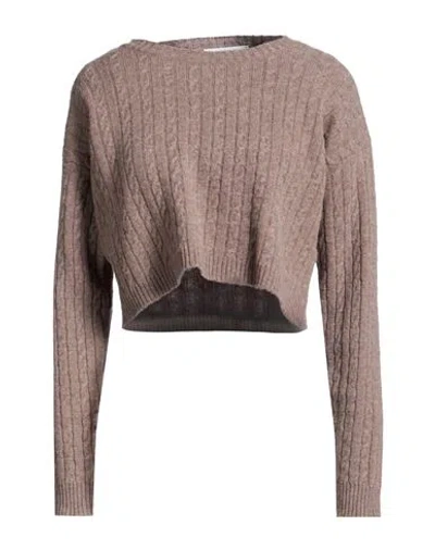 Maliparmi Malìparmi Woman Sweater Taupe Size M Virgin Wool, Cashmere In Brown