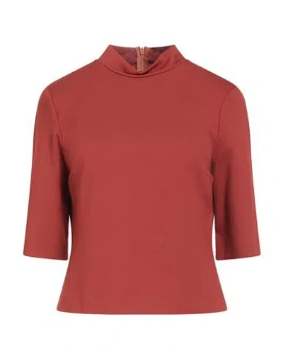 Maliparmi Malìparmi Woman T-shirt Brick Size 6 Viscose, Nylon, Elastic Fibres In Red