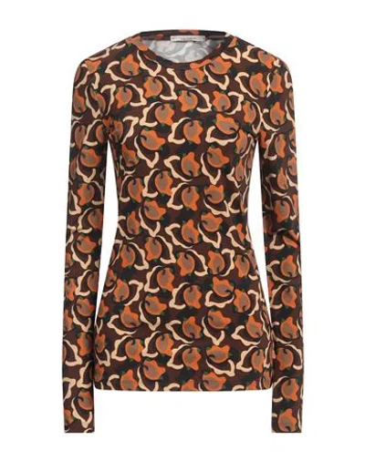 Maliparmi Malìparmi Woman T-shirt Brown Size L Polyester, Viscose, Elastane