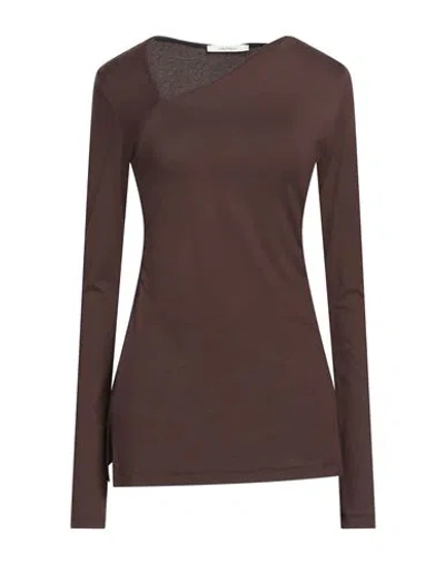 Maliparmi Malìparmi Woman T-shirt Chocolate Brown Size 8 Viscose, Elastane
