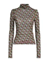 Maliparmi Malìparmi Woman T-shirt Dark Brown Size 12 Modal, Wool