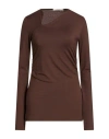 Maliparmi Malìparmi Woman T-shirt Dark Brown Size 8 Viscose, Elastane In Red