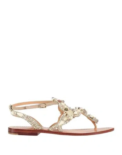Maliparmi Malìparmi Woman Thong Sandal Beige Size 6 Textile Fibers In Neutral