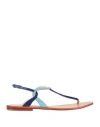 Maliparmi Malìparmi Woman Thong Sandal Bright Blue Size 8 Textile Fibers In Blue
