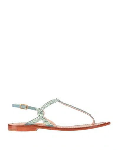 Maliparmi Malìparmi Woman Thong Sandal Light Green Size 6 Textile Fibers In Multi