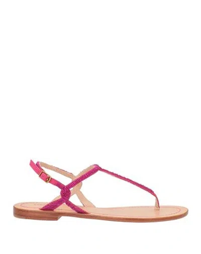 Maliparmi Malìparmi Woman Thong Sandal Magenta Size 8 Leather In Pink