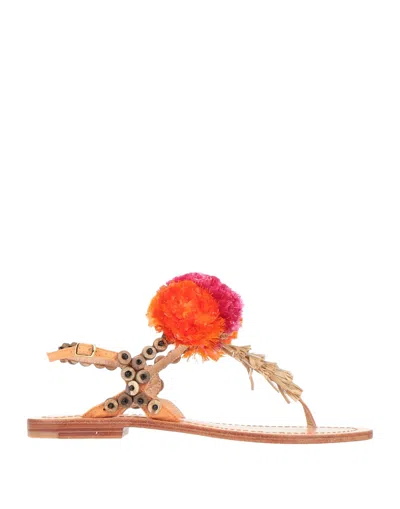 Maliparmi Toe Strap Sandals In Orange