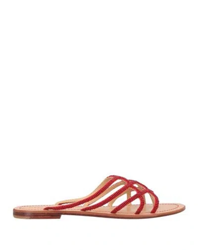 Maliparmi Malìparmi Woman Thong Sandal Red Size 6 Textile Fibers In Multi