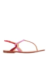 Maliparmi Malìparmi Woman Thong Sandal Red Size 8 Textile Fibers In Multi