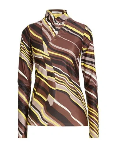 Maliparmi Malìparmi Woman Top Brown Size 6 Polyester, Elastane