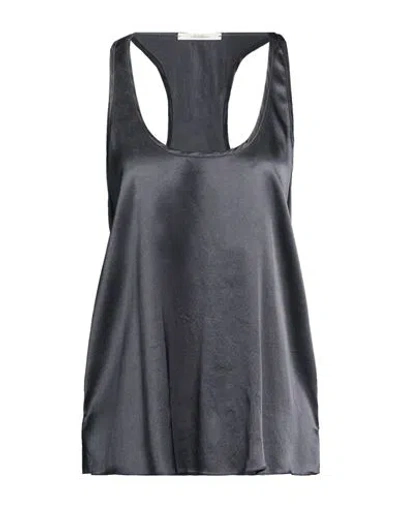 Maliparmi Malìparmi Woman Top Charcoal Size 12 Silk, Elastane In Black
