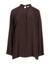 Maliparmi Malìparmi Woman Top Chocolate Brown Size 10 Acetate, Silk In Brown