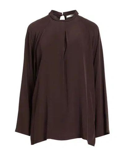 Maliparmi Malìparmi Woman Top Chocolate Brown Size 10 Acetate, Silk