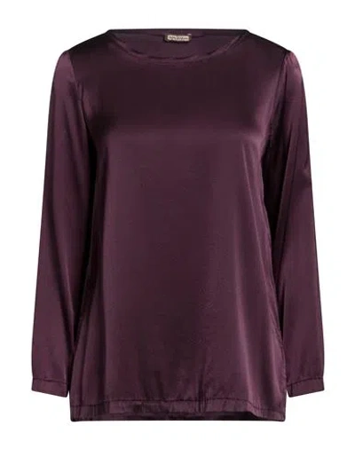 Maliparmi Malìparmi Woman Top Dark Purple Size 8 Silk, Elastane In Multi